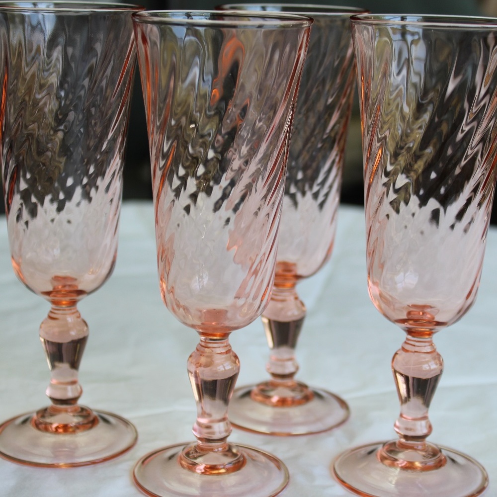Vintage soft pink glasses made in France
